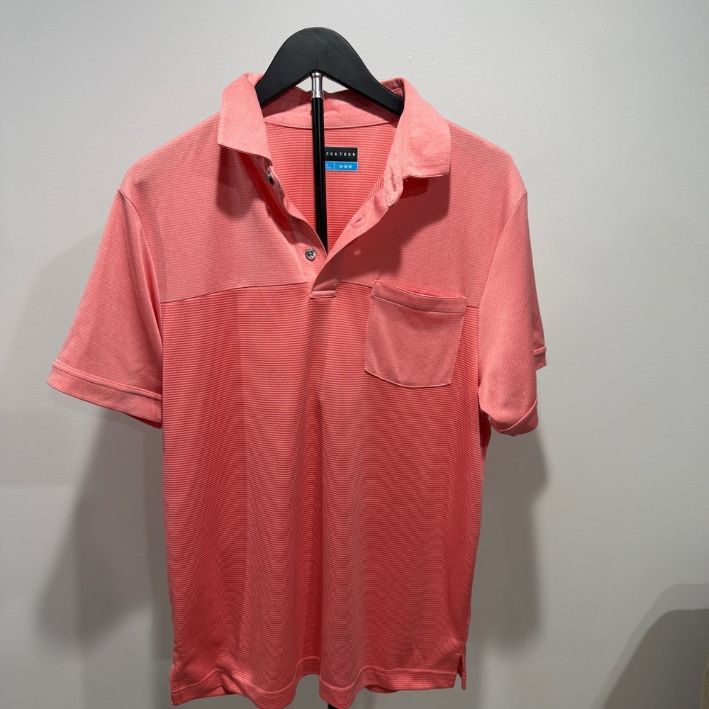 PGA Tour Men's Pink Polo Shirt